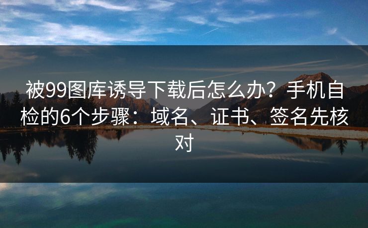 被99图库诱导下载后怎么办？手机自检的6个步骤：域名、证书、签名先核对