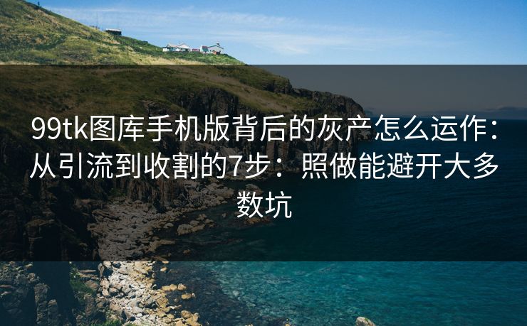 99tk图库手机版背后的灰产怎么运作：从引流到收割的7步：照做能避开大多数坑
