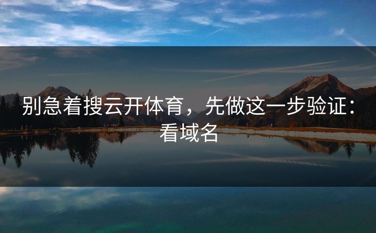 别急着搜云开体育，先做这一步验证：看域名