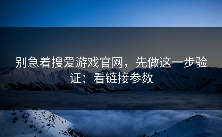 别急着搜爱游戏官网，先做这一步验证：看链接参数