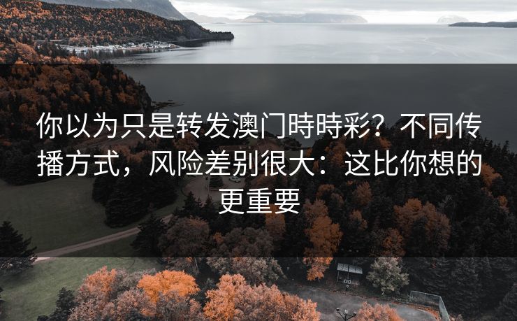 你以为只是转发澳门時時彩？不同传播方式，风险差别很大：这比你想的更重要