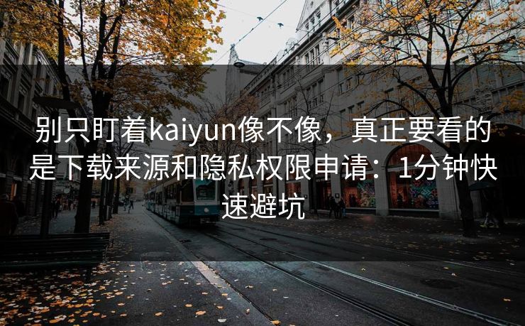 别只盯着kaiyun像不像，真正要看的是下载来源和隐私权限申请：1分钟快速避坑